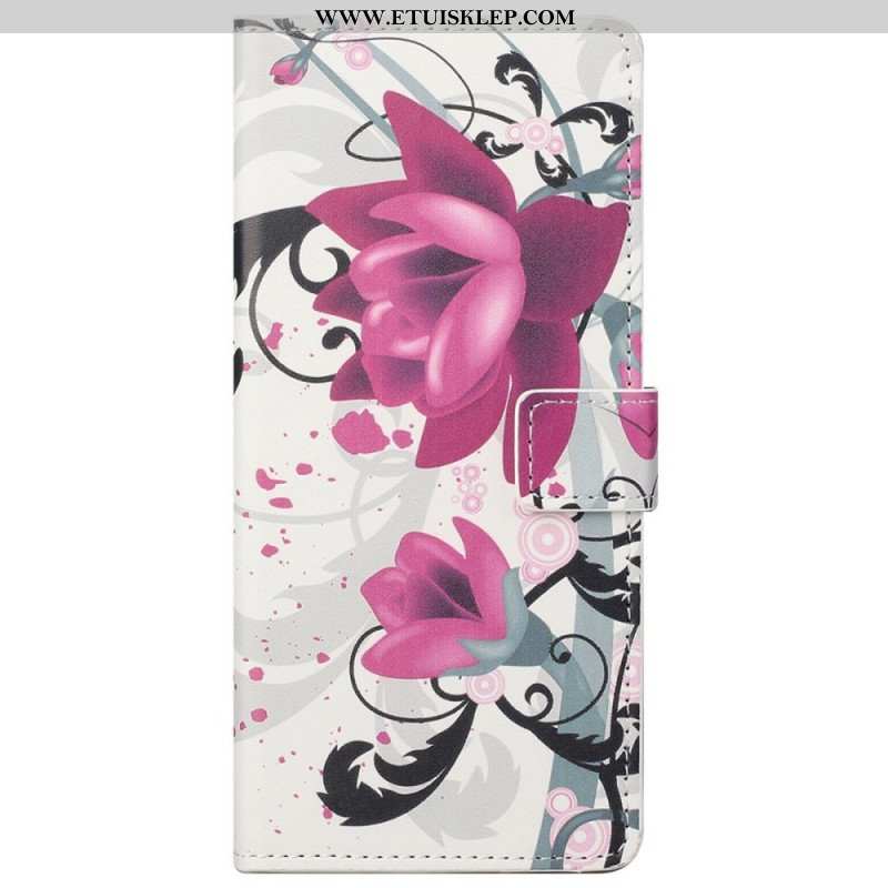 Etui Folio do Google Pixel 6A Tropikalne Kwiaty